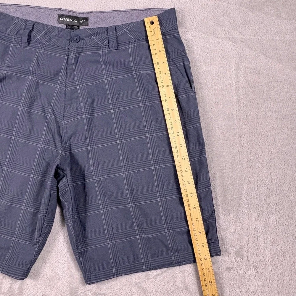 O'Neill Mens Hybrid Walk Shorts Navy Blue Plaid Size 36 Surf Skater Coastal